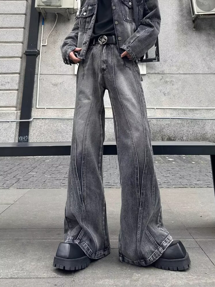 Luxury Bags Denim - 2026 트래시 Y2K 스트리트웨어 워싱 그레이