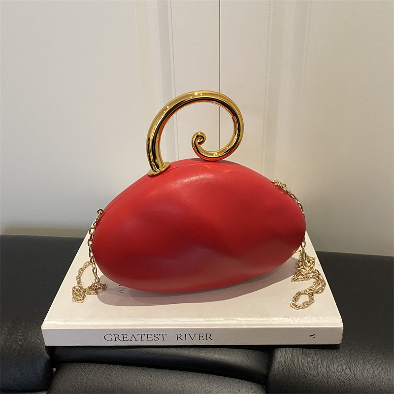 Mini Bag Evening Clutch - 럭셔리 곡선형 페블 모양 미니 클러치
