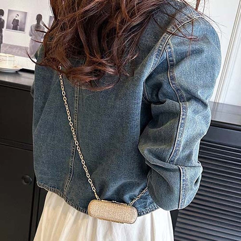 Mini Bag Evening Clutch - 라인스톤 체인 립스틱 가방 반짝이는 컴팩트