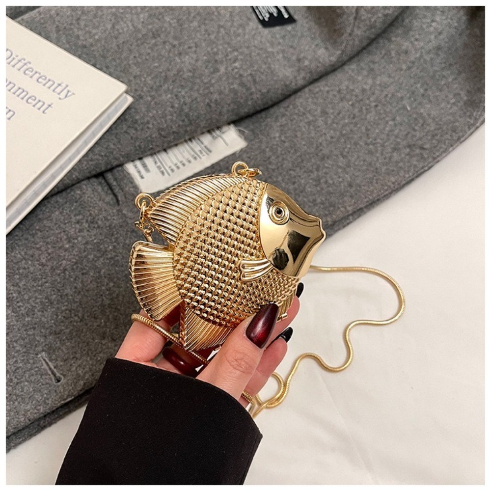 Mini Bag Evening Clutch - 귀여운 작은 물고기 모양의 숄더 크로스백,