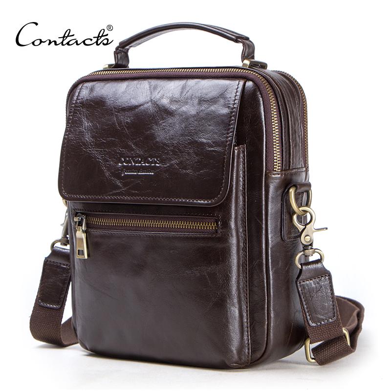 Luxury Bags News - CONTACT'S 남성용 새 정품 가죽 메신저