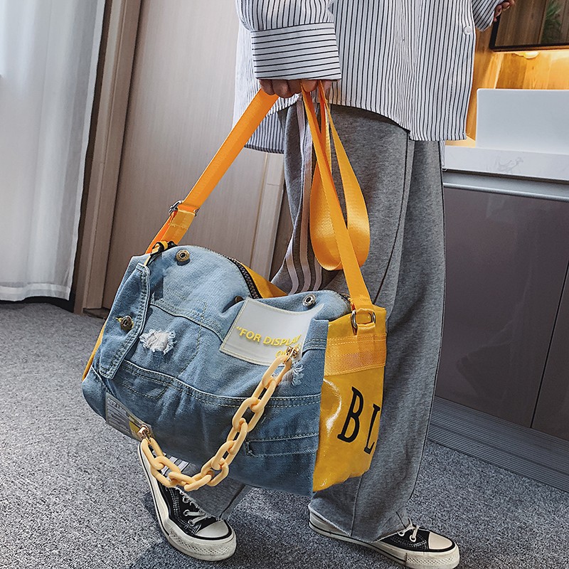 여성용 패션 데님 숄더백, 대용량 여행 가방, 디자이너 - Luxury Bags Denim 리뷰 및 가격