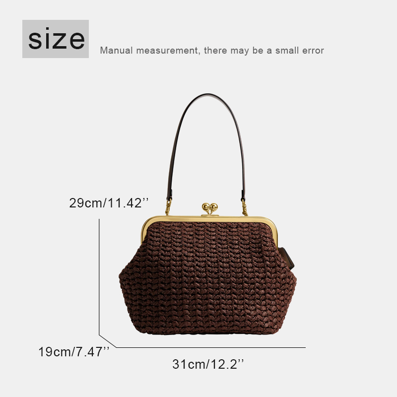 손으로 짠 키스락 프레임 숄더 라피아 클립 스트로 비치 - Luxury Bag Collection 리뷰 및 가격