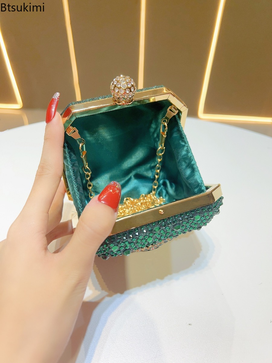 미니 크리스탈 이브닝 백 여성용 메탈 박스 클러치 백  - Mini Bag Evening Clutch 리뷰 및 가격