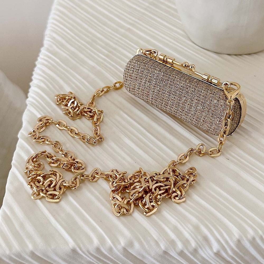 체인 퍼스 라인스톤 체인 립스틱 백 반짝이는 럭셔리 이 - Mini Bag Evening Clutch 리뷰 및 가격