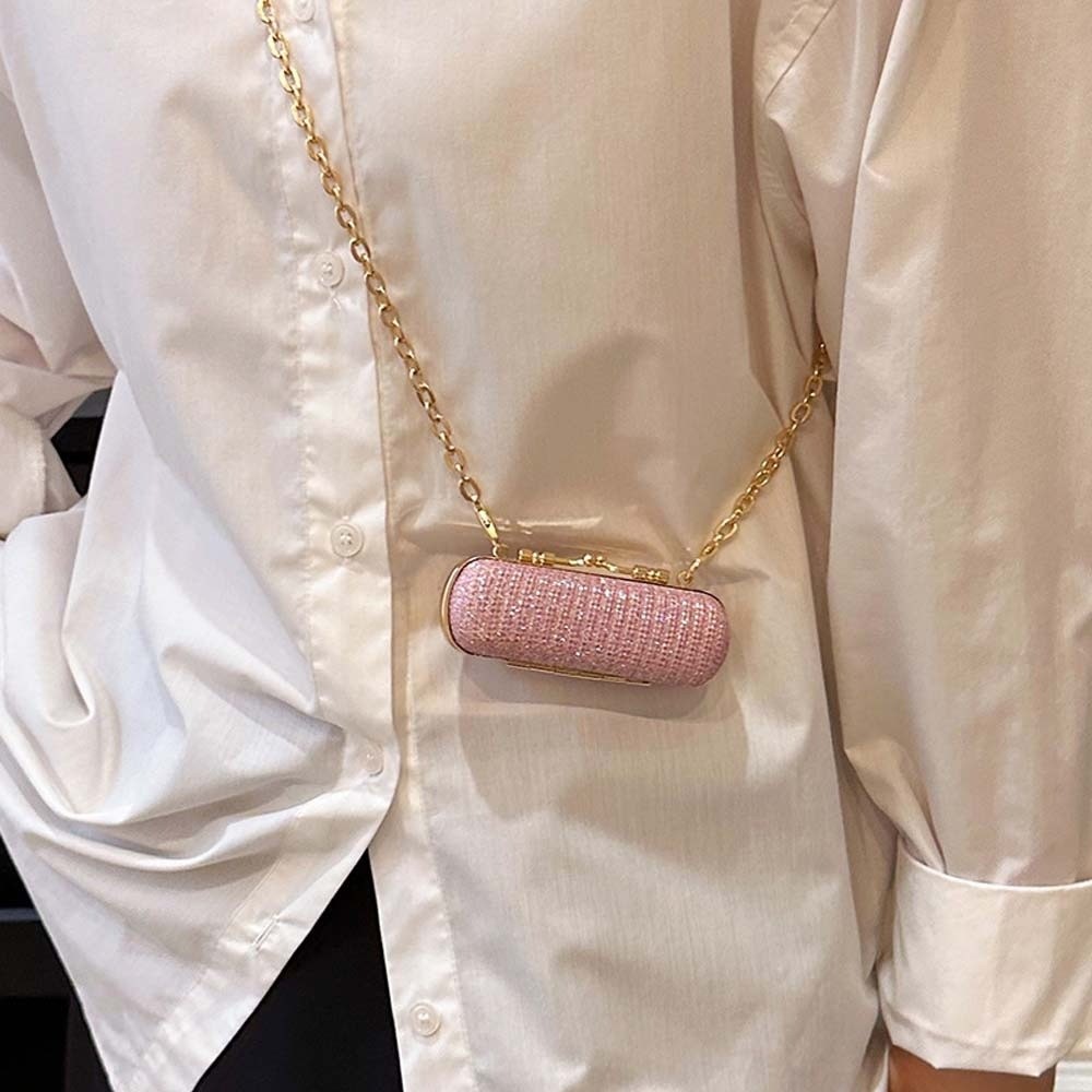 체인 퍼스 라인스톤 체인 립스틱 백 반짝이는 럭셔리 이 - Mini Bag Evening Clutch 리뷰 및 가격