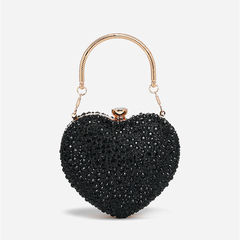 새로운 럭셔리 라인스톤 하트 크리스탈 클러치 백, 다이 - Mini Bag Evening Clutch 리뷰 및 가격