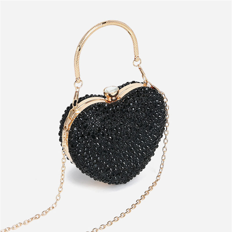새로운 럭셔리 라인스톤 하트 크리스탈 클러치 백, 다이 - Mini Bag Evening Clutch 리뷰 및 가격
