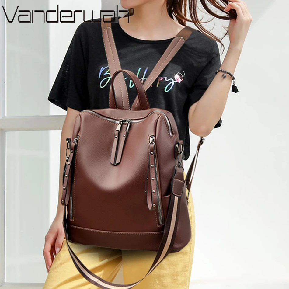 브랜드 럭셔리 배낭 부드러운 가죽 방수 배낭, 프레피  - Luxury Bags Leather 리뷰 및 가격
