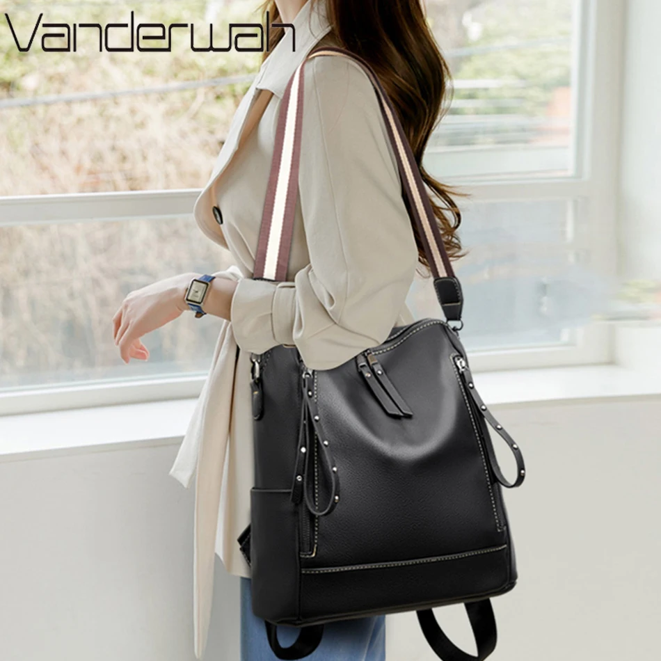 브랜드 럭셔리 배낭 부드러운 가죽 방수 배낭, 프레피  - Luxury Bags Leather 리뷰 및 가격