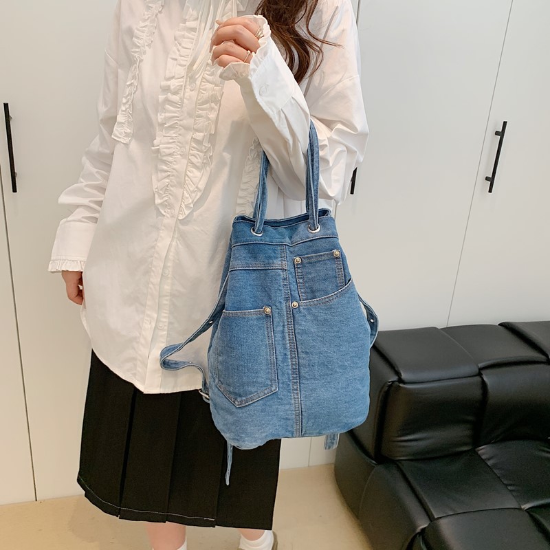 데님 여성 배낭 십대 소녀를위한 캐주얼 학교 배낭 럭셔 - Luxury Bags Denim 리뷰 및 가격