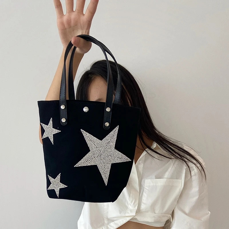 패션 데님 여성 핸드백 럭셔리 다이아몬드 스타 패턴 크 - Luxury Bags Denim 리뷰 및 가격