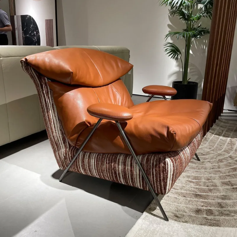 이탈리아풍 라이트 럭셔리 거실 소파용 가죽 레저 의자, - Luxury Bags Leather 리뷰 및 가격