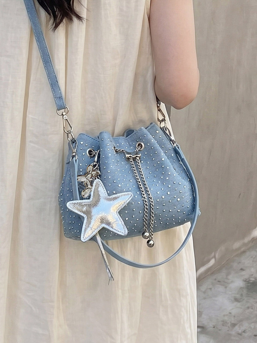 2026년 신상 여성용 체인 드로스트링 버킷백, 고급스 - Luxury Bags Denim 리뷰 및 가격