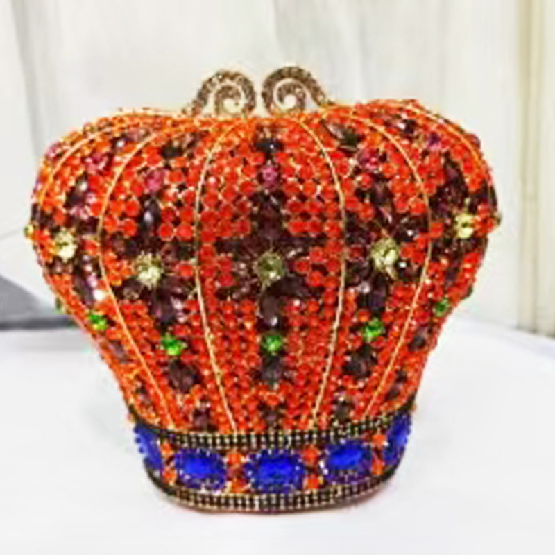 크라운 오렌지 빅 라인 석 이브닝 백 여성용 크리스탈  - Mini Bag Evening Clutch 리뷰 및 가격