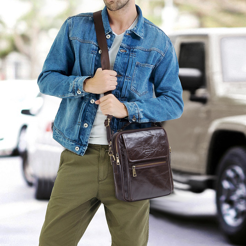 CONTACT'S 남성용 새 정품 가죽 메신저 백 캐주 - Luxury Bags News 리뷰 및 가격
