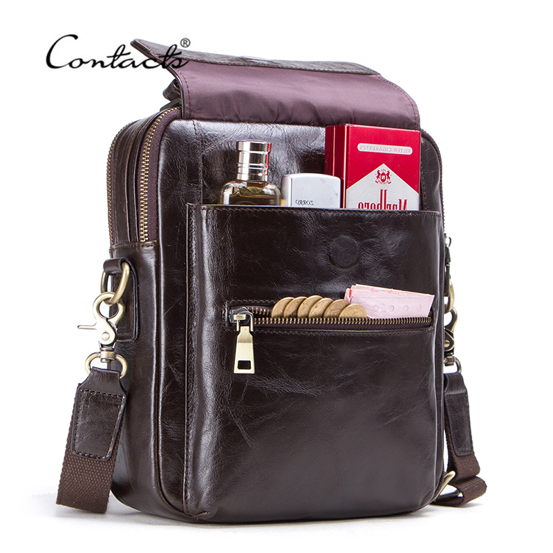 CONTACT'S 남성용 새 정품 가죽 메신저 백 캐주 - Luxury Bags News 리뷰 및 가격